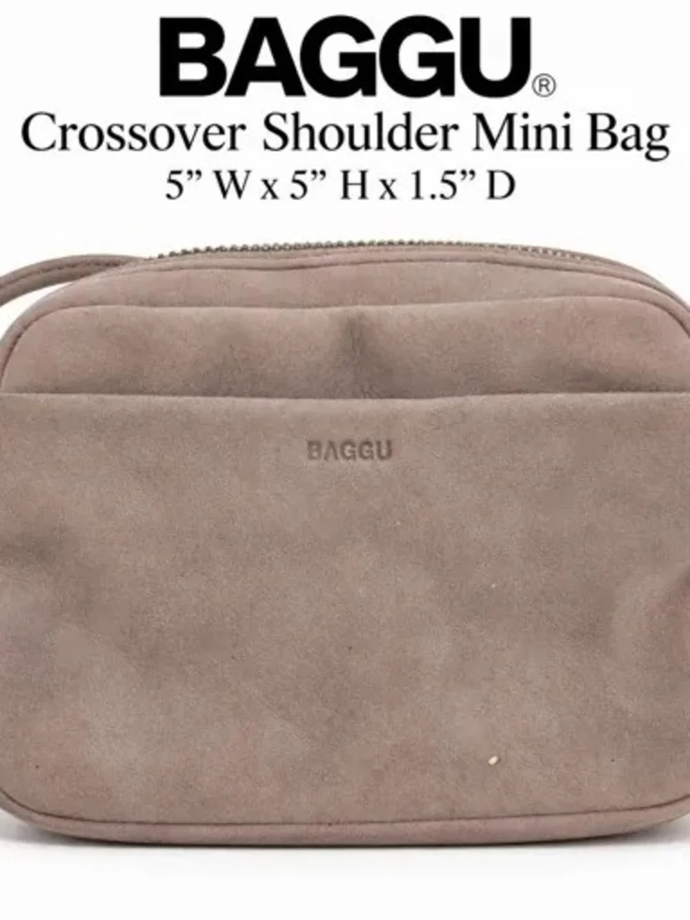 BAGGU Taupe Crossbody Mini Belt Bag